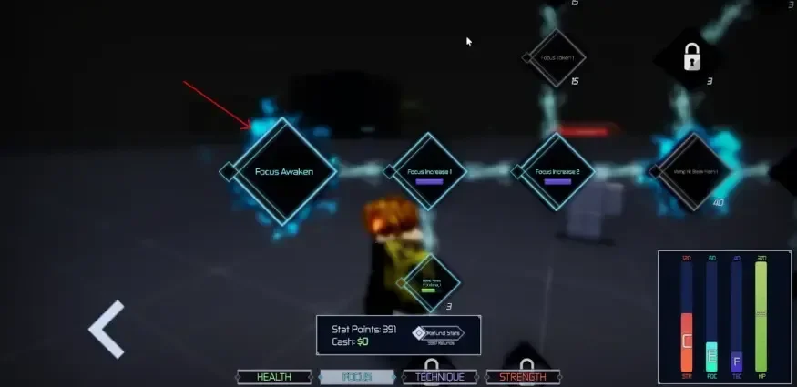 The comprehensive skill tree system in Jujutsu Infinite